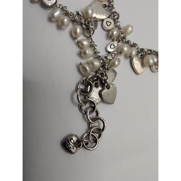Brighton I Love You Retired Necklace Bracelet Set Pearl Hearts Charms - Picture 7 of 7
